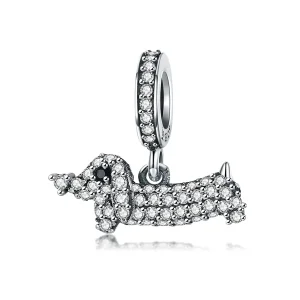 (imagine pentru) Pandora Style Câine Crenvurști Câine Cârnaț Agățat din Argint - SCC709