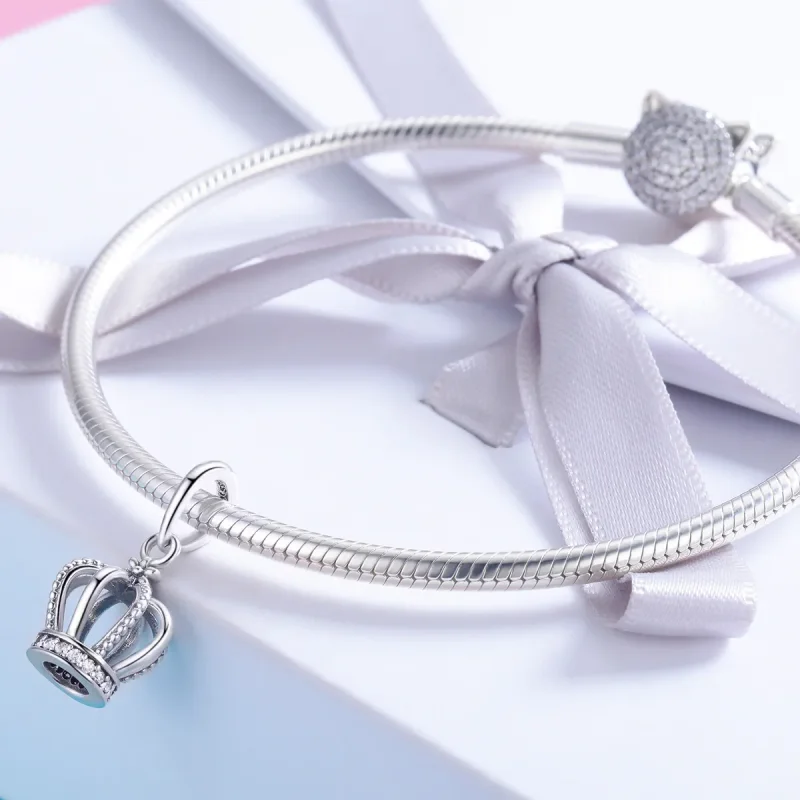 (imagine pentru) Pandora Style Coroană Elegantă de Argint cu Pendant - SCC781 - Vizualizare 3