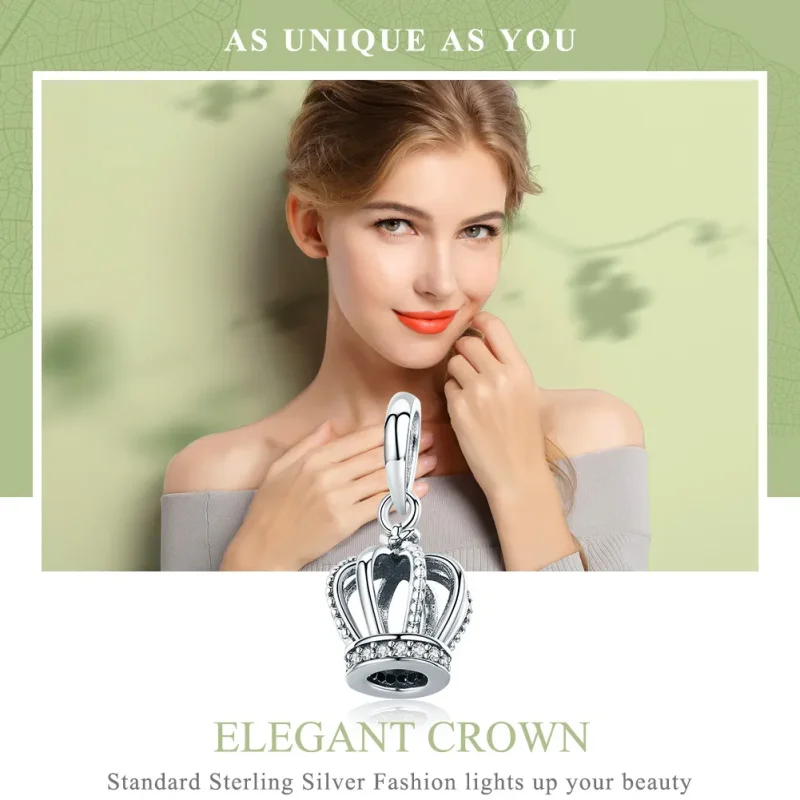 (imagine pentru) Pandora Style Coroană Elegantă de Argint cu Pendant - SCC781 - Vizualizare 6