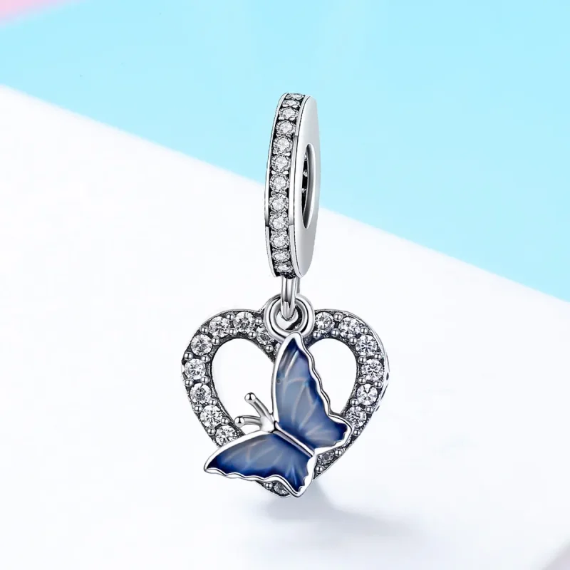(imagine pentru) Pandora Style Argint Fluture Vis Pendantă - SCC818 - Vizualizare 2