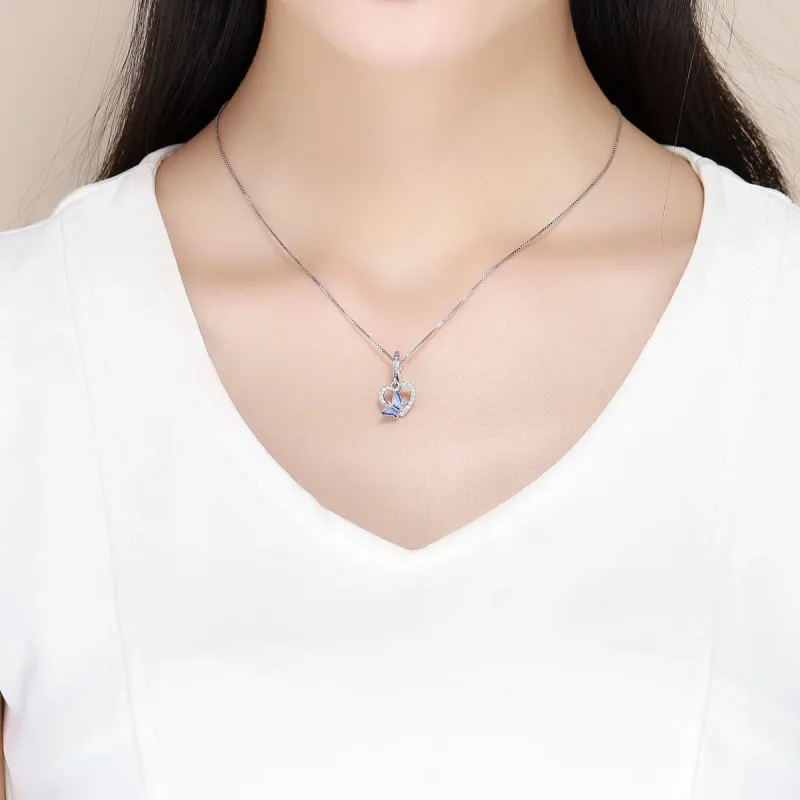 (imagine pentru) Pandora Style Argint Fluture Vis Pendantă - SCC818 - Vizualizare 5
