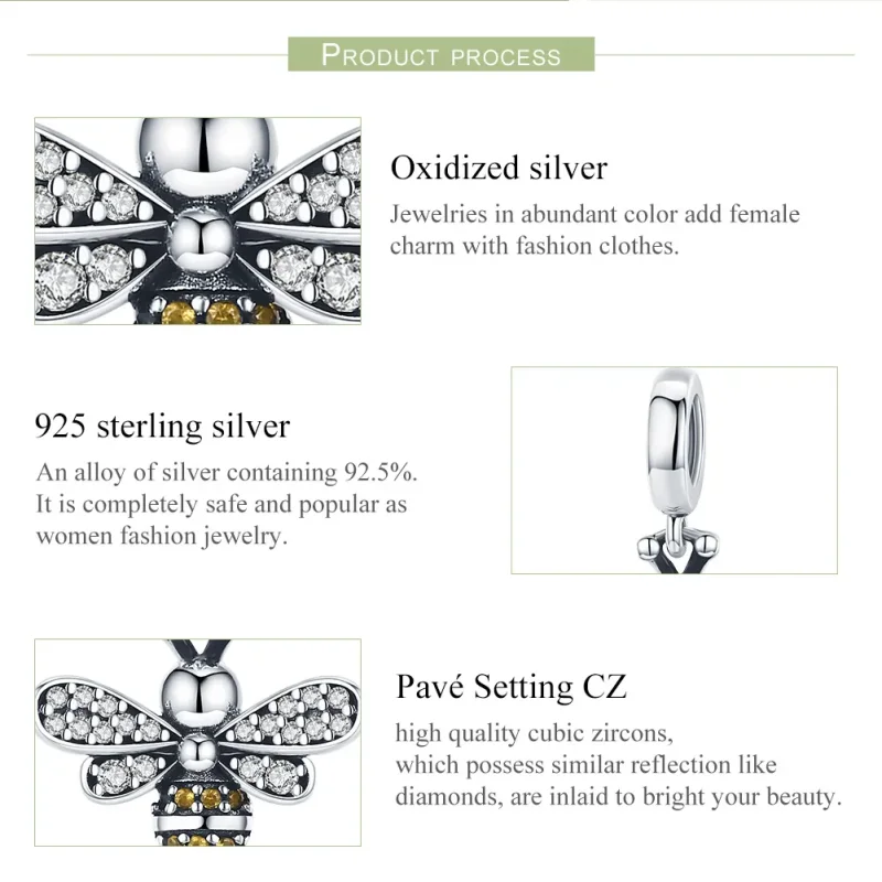 (imagine pentru) Pandora Style Pendul de Argint cu Miere - SCC821 - Vizualizare 7