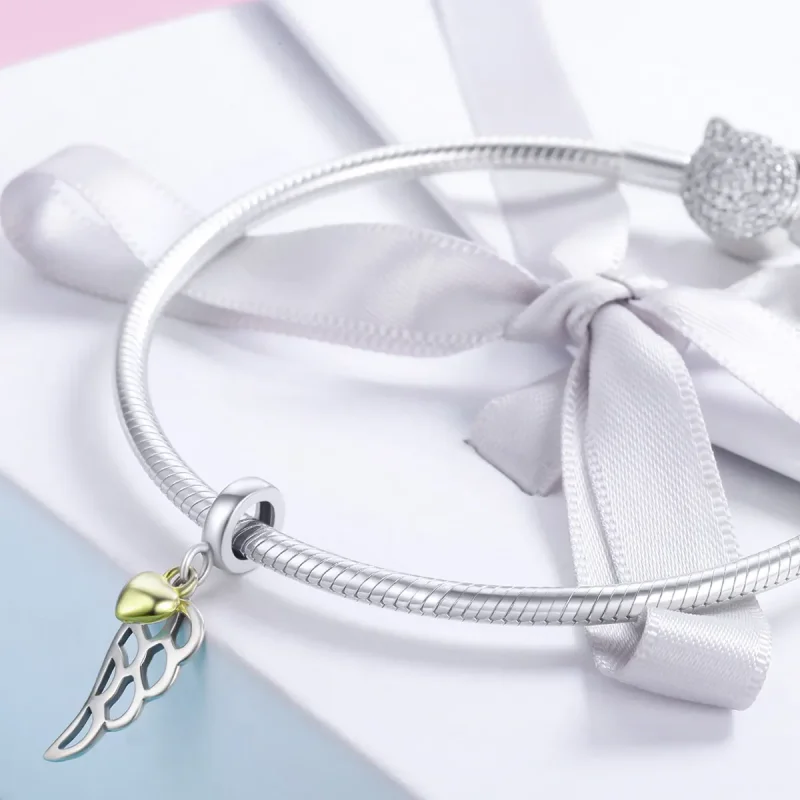 (imagine pentru) Pandora Style Două Nuanțe Aripă de Zână Pendandiv - SCC838 - Vizualizare 4