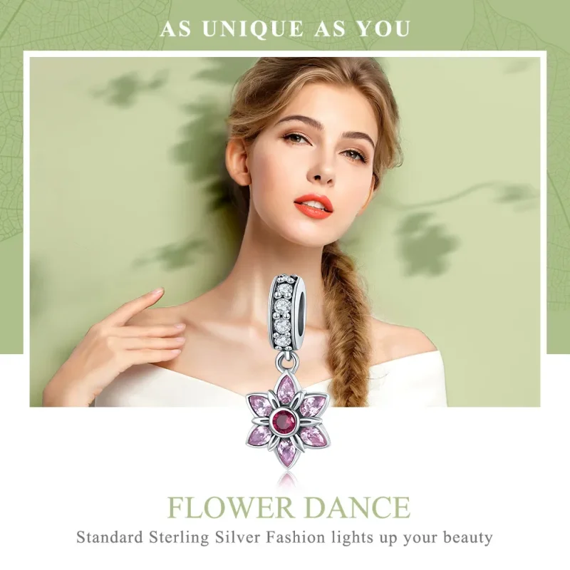 (imagine pentru) Pandora Style Argint Dansul Florilor Pendantă - SCC840 - Vizualizare 6