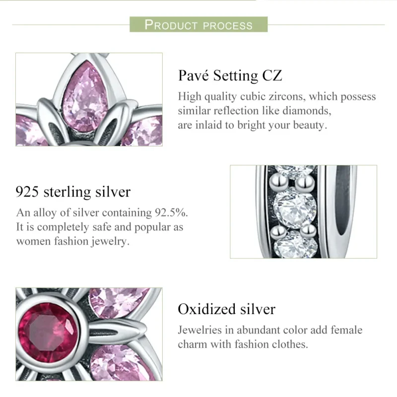 (imagine pentru) Pandora Style Argint Dansul Florilor Pendantă - SCC840 - Vizualizare 7