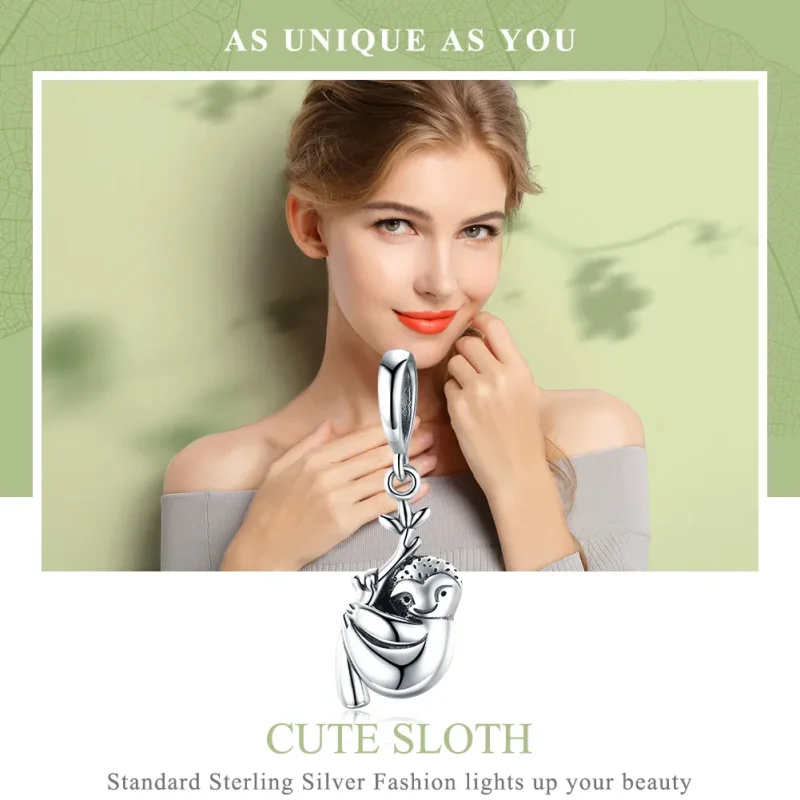 (imagine pentru) Pandora Style Silver Cute Sloth Dangle - SCC866 - Vizualizare 6