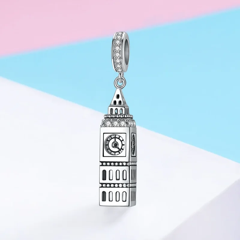 (imagine pentru) Pandora Stil Argint Marea Britanie Big Ben Agățat - SCC868 - Vizualizare 2