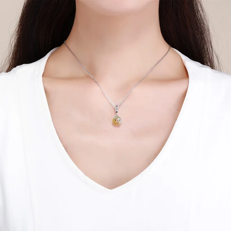 (imagine pentru) Pandora Style Pendant cu Inimă de Miere Argintie - SCC879 - Vizualizare 5