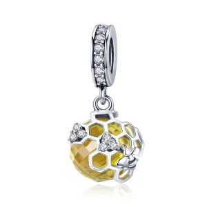 (imagine pentru) Pandora Style Pendant cu Inimă de Miere Argintie - SCC879
