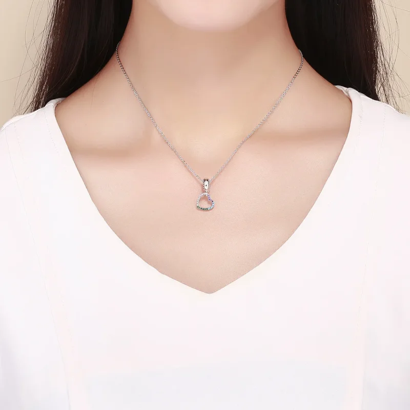 (imagine pentru) Pandora Style Inimă Argintiu Colorată Pendant - SCC896 - Vizualizare 5