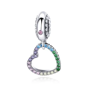 (imagine pentru) Pandora Style Inimă Argintiu Colorată Pendant - SCC896