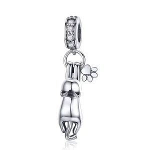 (imagine pentru) Pandora Style Pisică Lipicioasă Pandantiv de Argint - SCC930
