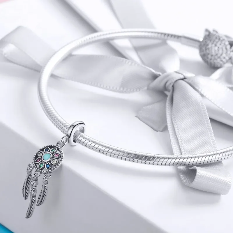 (imagine pentru) Pandora Style Prindere de Vis Argintie cu Pendant - SCC961 - Vizualizare 3
