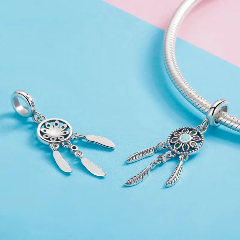 (imagine pentru) Pandora Style Prindere de Vis Argintie cu Pendant - SCC961 - Vizualizare 4