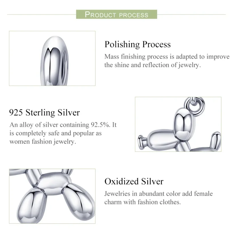 (imagine pentru) Pandora Style Câine Balon Adorabil din Argint, Pendant - SCC981 - Vizualizare 7