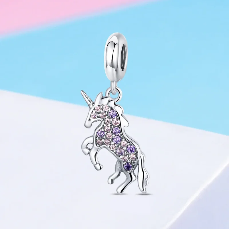 (imagine pentru) Pandora Style Unicorn Agățat de Argint - SCC996 - Vizualizare 2