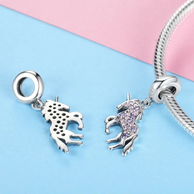 (imagine pentru) Pandora Style Unicorn Agățat de Argint - SCC996 - Vizualizare 3