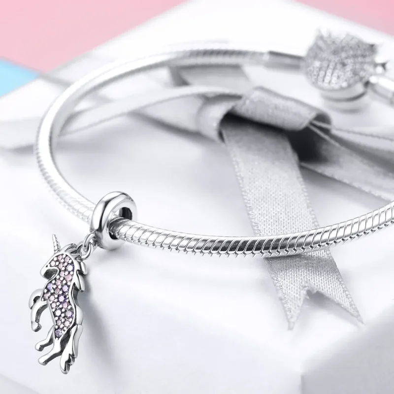 (imagine pentru) Pandora Style Unicorn Agățat de Argint - SCC996 - Vizualizare 4