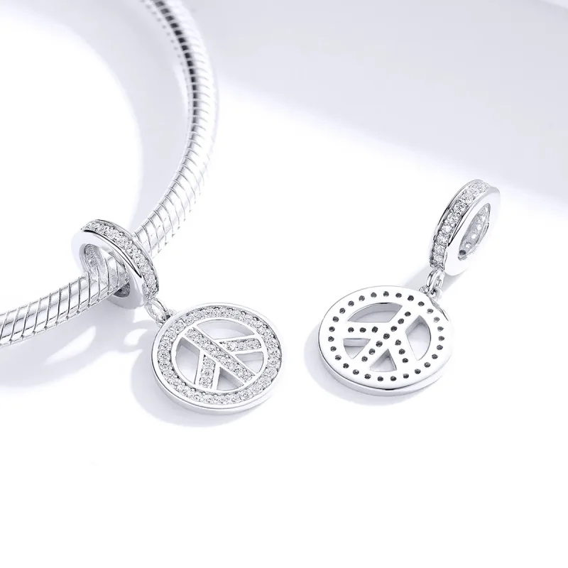 (imagine pentru) Talisman pandantiv Tip Pandora cu Anti-Război din argint - SCC1367 - Vizualizare 4
