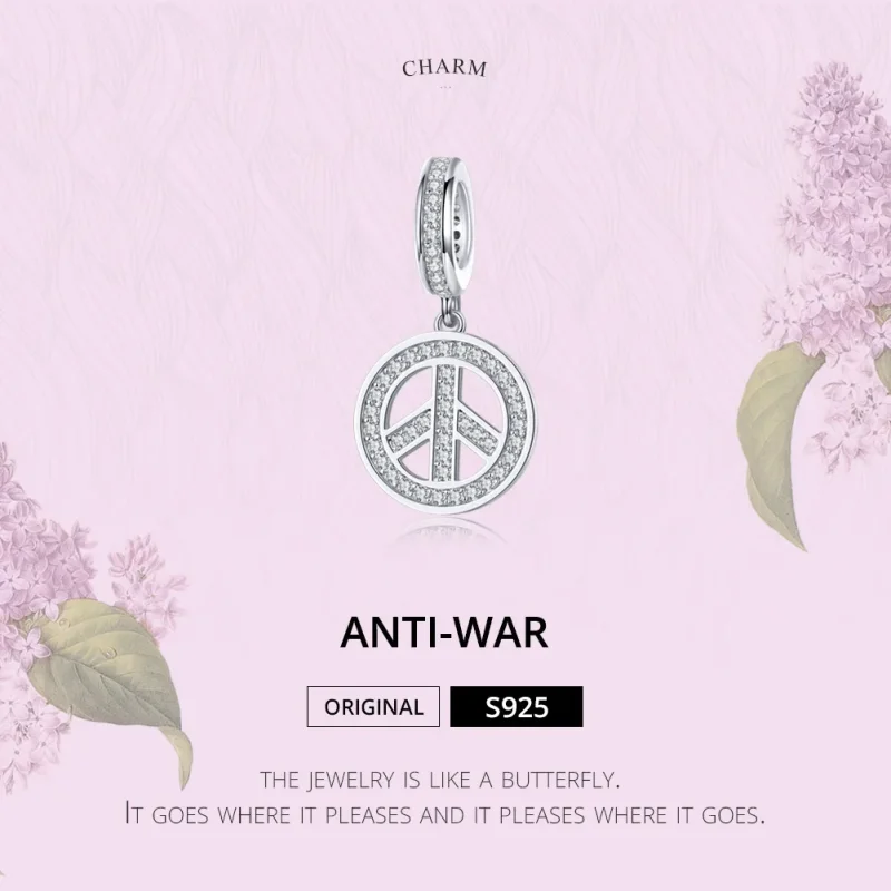 (imagine pentru) Talisman pandantiv Tip Pandora cu Anti-Război din argint - SCC1367 - Vizualizare 5