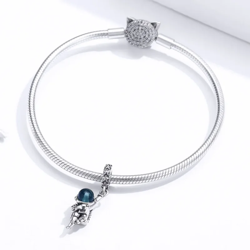 (imagine pentru) Talisman pandantiv Tip Pandora cu Astronaut din argint - BSC202 - Vizualizare 3