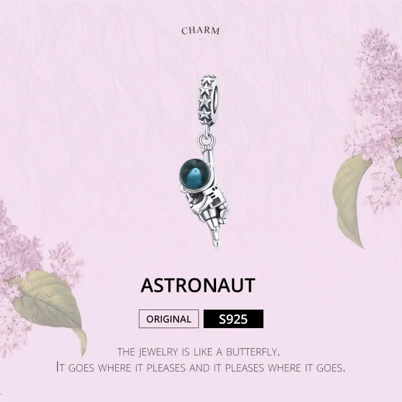(imagine pentru) Talisman pandantiv Tip Pandora cu Astronaut din argint - BSC202 - Vizualizare 6