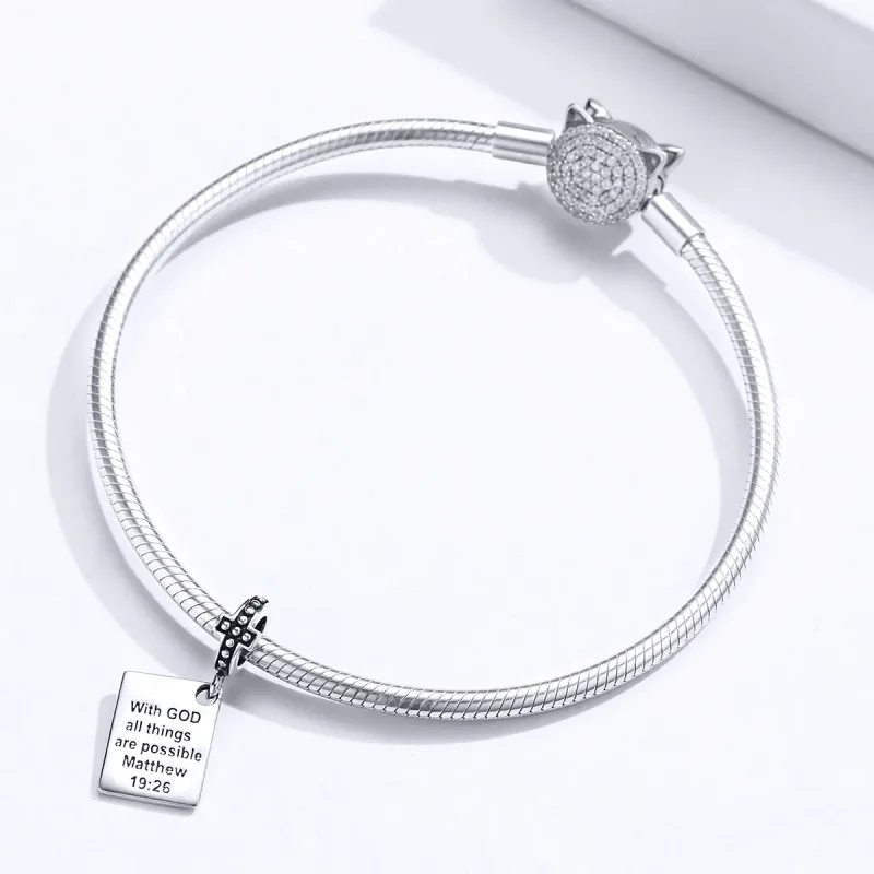 (imagine pentru) Talisman pandantiv Tip Pandora cu Biblie din argint - SCC1424 - Vizualizare 3