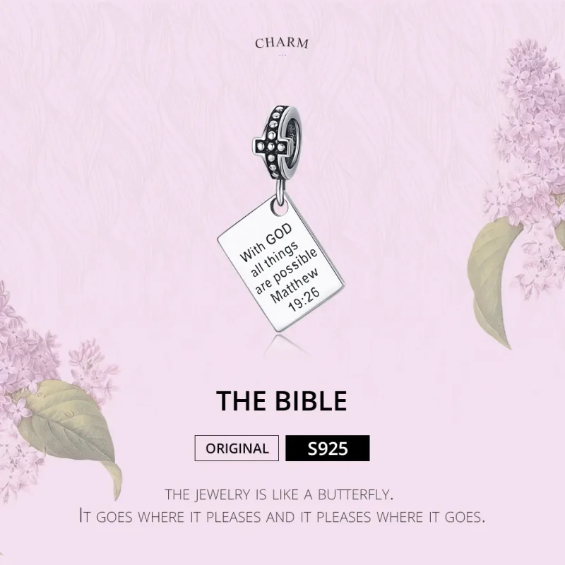 (imagine pentru) Talisman pandantiv Tip Pandora cu Biblie din argint - SCC1424 - Vizualizare 6