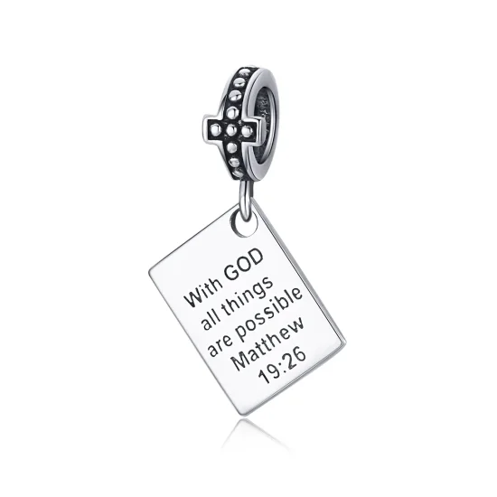 (imagine pentru) Talisman pandantiv Tip Pandora cu Biblie din argint - SCC1424