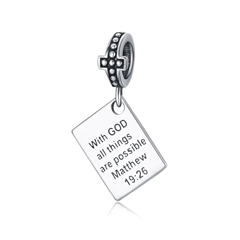 (imagine pentru) Talisman pandantiv Tip Pandora cu Biblie din argint - SCC1424