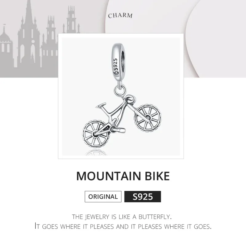(imagine pentru) Talisman pandantiv Tip Pandora cu Bicicleta de munte din argint - BSC384 - Vizualizare 6
