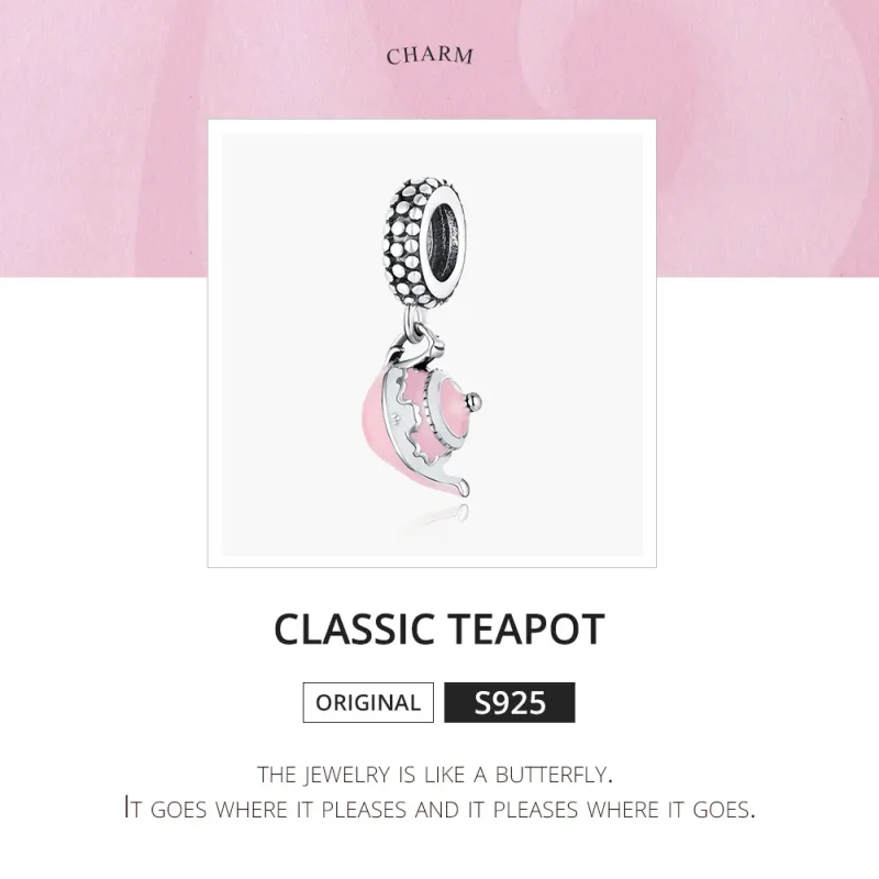 (imagine pentru) Talisman pandantiv Tip Pandora cu Ceainic clasic din argint - SCC1492 - Vizualizare 6