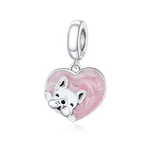 (imagine pentru) Talisman pandantiv Tip Pandora cu Cățeluș cu dragoste din argint - BSC360