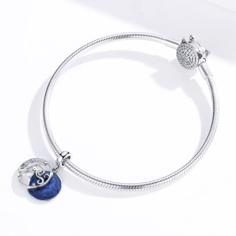 (imagine pentru) Talisman pandantiv Tip Pandora cu Cer înstelat din argint - SCC1389 - Vizualizare 4