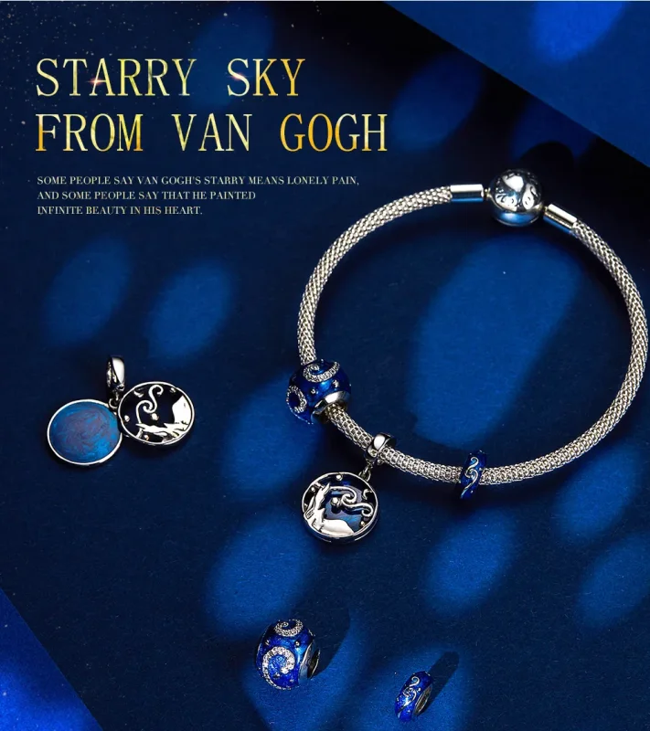 (imagine pentru) Talisman pandantiv Tip Pandora cu Cer înstelat din argint - SCC1389 - Vizualizare 6