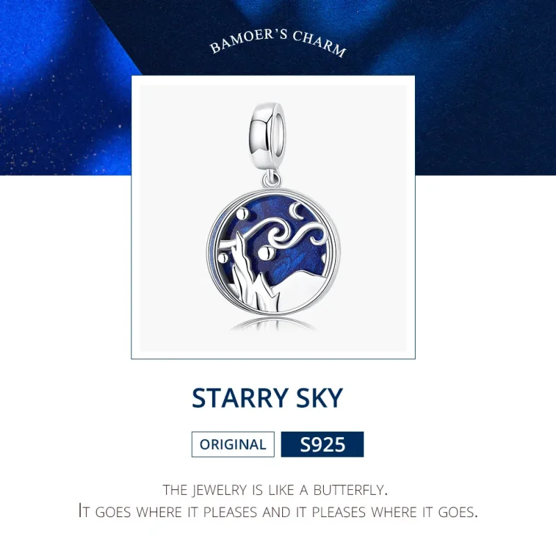 (imagine pentru) Talisman pandantiv Tip Pandora cu Cer înstelat din argint - SCC1389 - Vizualizare 7
