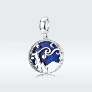 (imagine pentru) Talisman pandantiv Tip Pandora cu Cer înstelat din argint - SCC1389