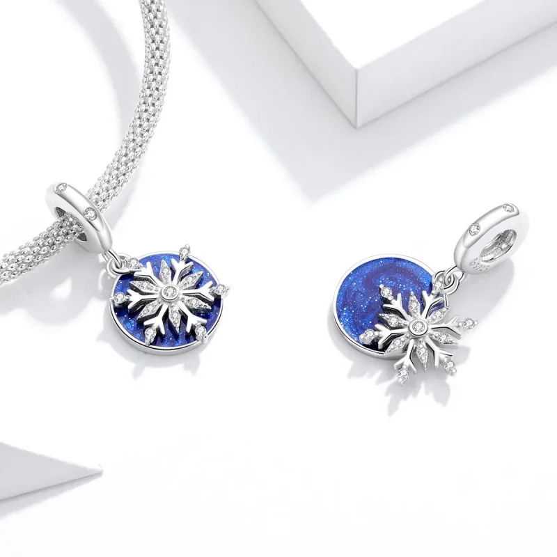 (imagine pentru) Talisman pandantiv Tip Pandora cu Cerul nopții nins din argint - BSC367 - Vizualizare 4
