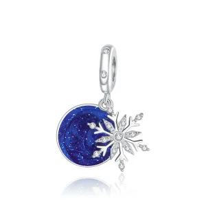 (imagine pentru) Talisman pandantiv Tip Pandora cu Cerul nopții nins din argint - BSC367