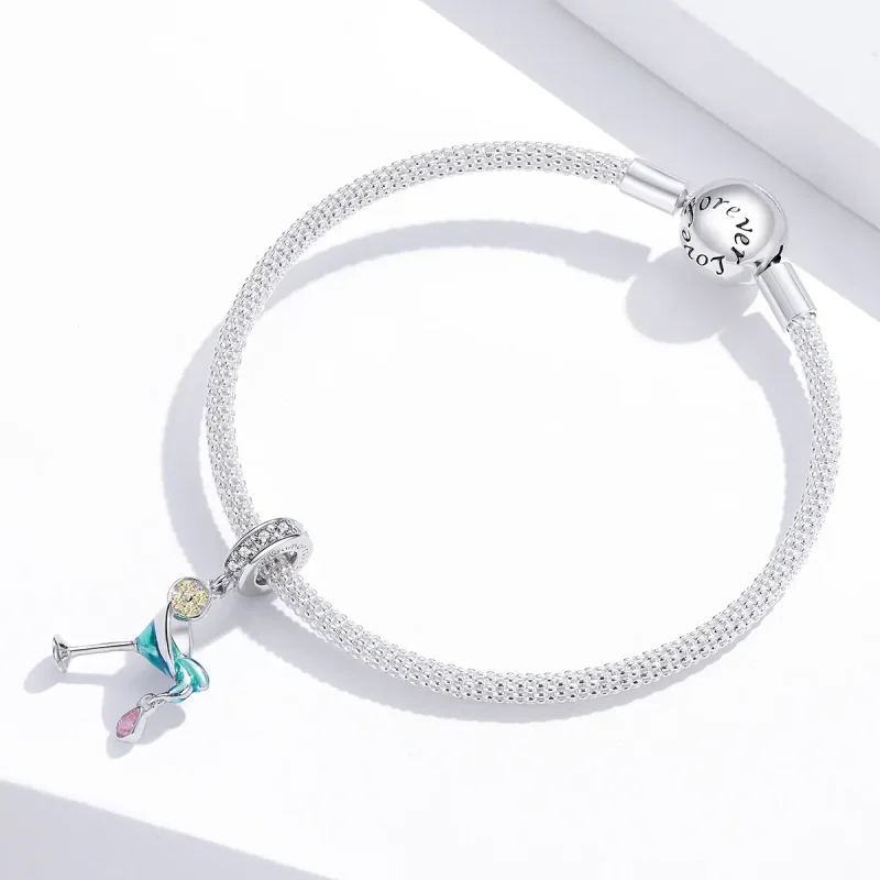 (imagine pentru) Talisman pandantiv Tip Pandora cu Cocktail de vară din argint - BSC262 - Vizualizare 3