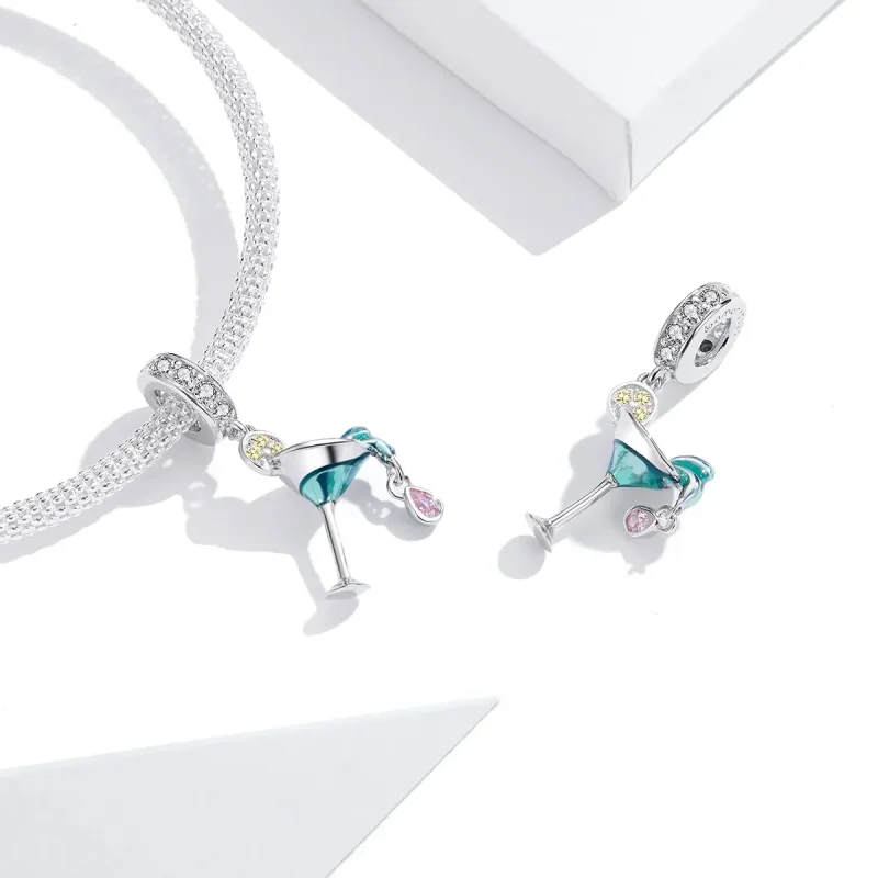 (imagine pentru) Talisman pandantiv Tip Pandora cu Cocktail de vară din argint - BSC262 - Vizualizare 4