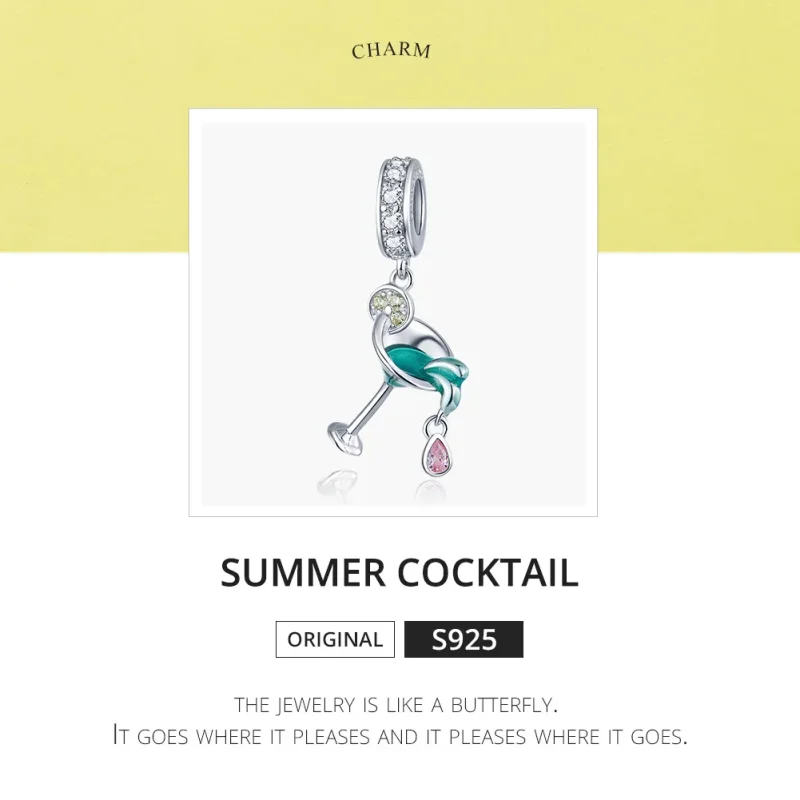 (imagine pentru) Talisman pandantiv Tip Pandora cu Cocktail de vară din argint - BSC262 - Vizualizare 6