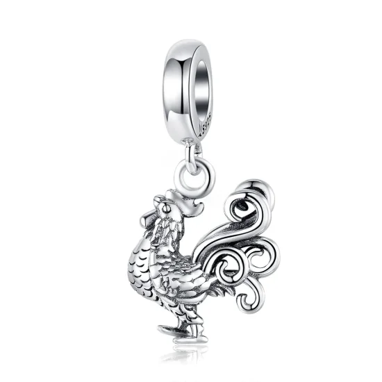 (imagine pentru) Talisman pandantiv Tip Pandora cu Cocoș curajos din argint - SCC1337