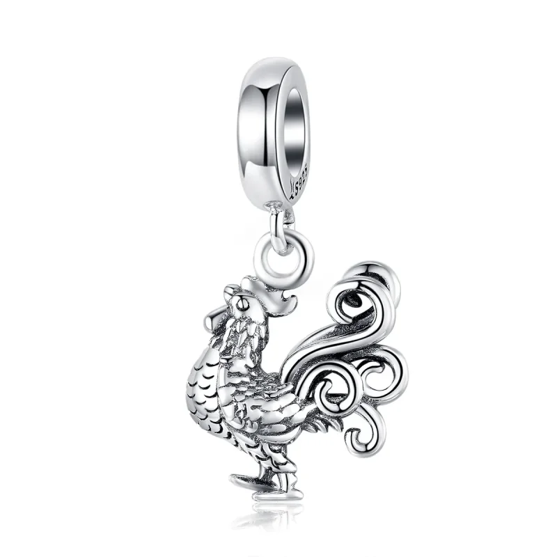 (imagine pentru) Talisman pandantiv Tip Pandora cu Cocoș curajos din argint - SCC1337