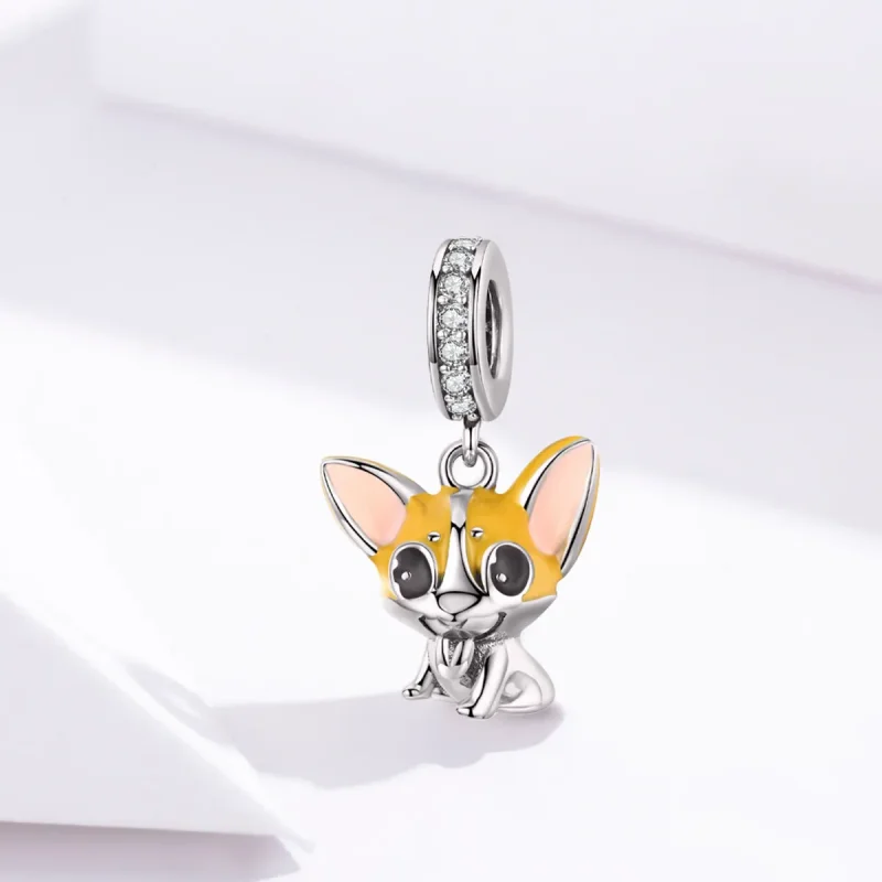 (imagine pentru) Talisman pandantiv Tip Pandora cu Corgi din argint - BSC078 - Vizualizare 2