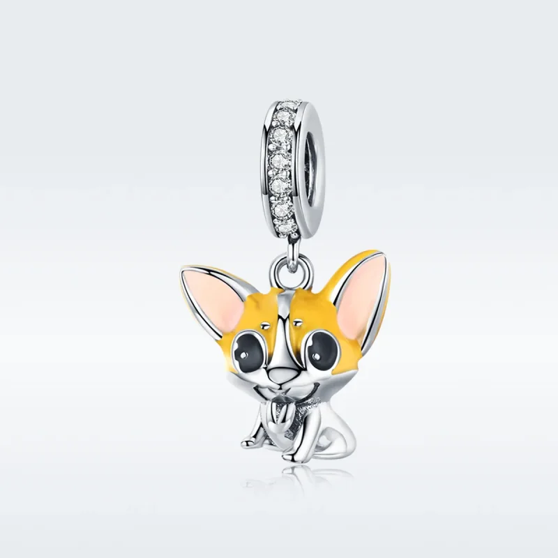 (imagine pentru) Talisman pandantiv Tip Pandora cu Corgi din argint - BSC078 - Vizualizare 5