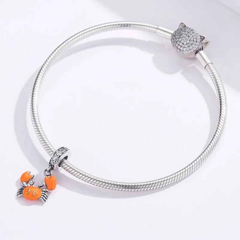 (imagine pentru) Talisman pandantiv Tip Pandora cu Crab de vară din argint - BSC076 - Vizualizare 3