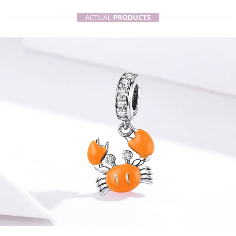 (imagine pentru) Talisman pandantiv Tip Pandora cu Crab de vară din argint - BSC076 - Vizualizare 7