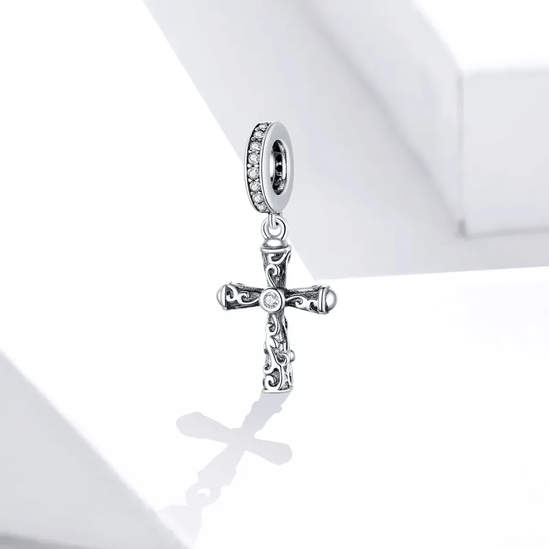 (imagine pentru) Talisman pandantiv Tip Pandora cu Cruce vintage din argint - BSC313 - Vizualizare 2
