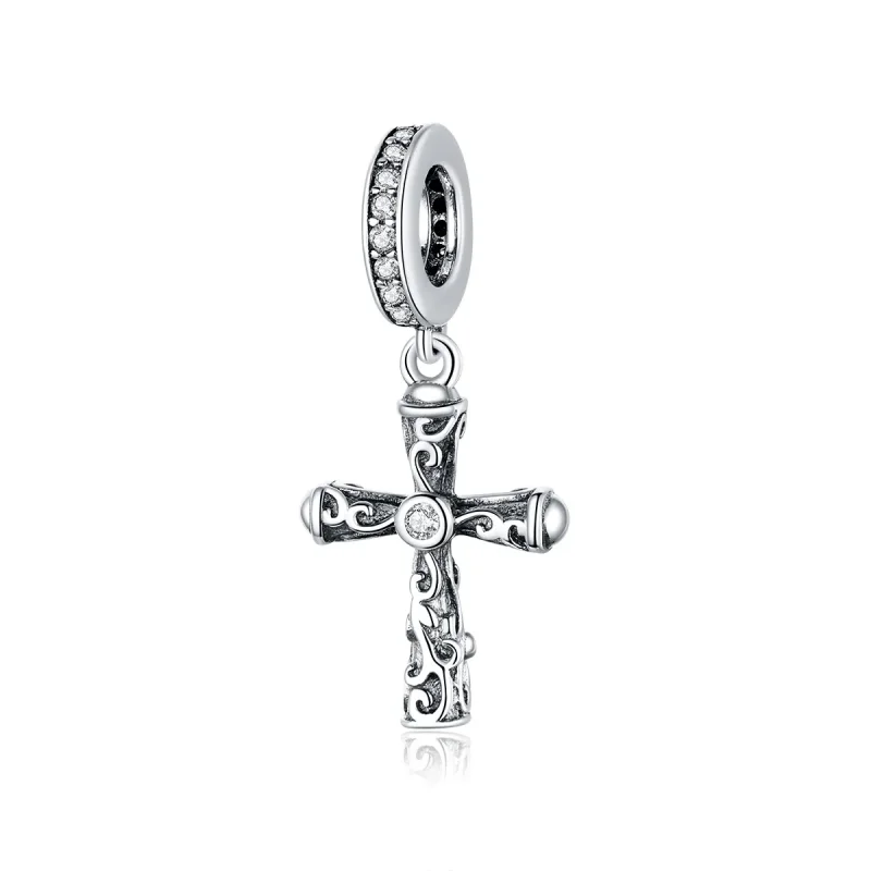 (imagine pentru) Talisman pandantiv Tip Pandora cu Cruce vintage din argint - BSC313